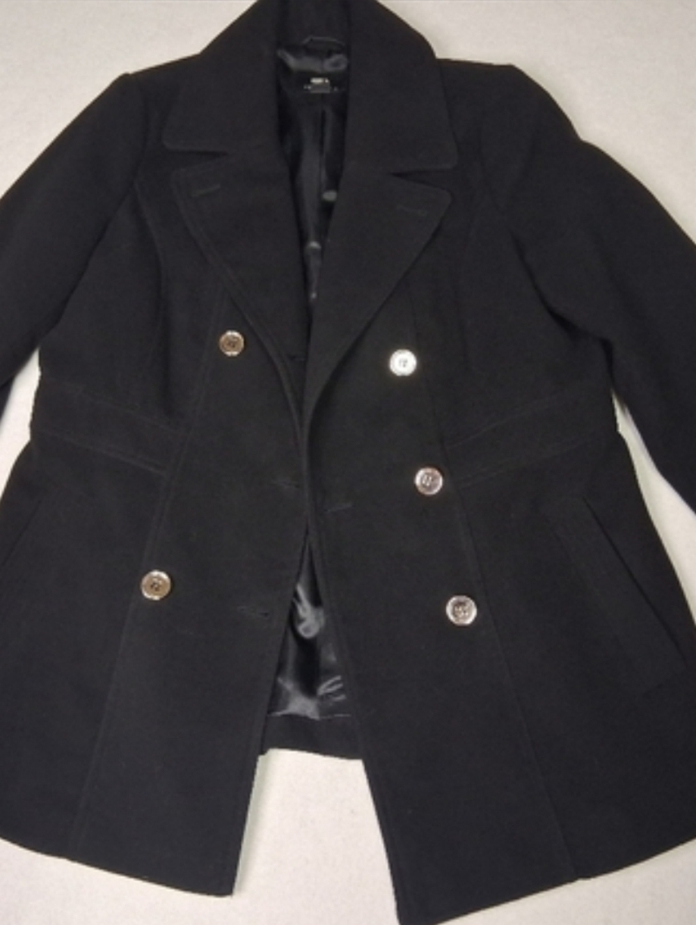 Jessica Black Pea Coat for Women